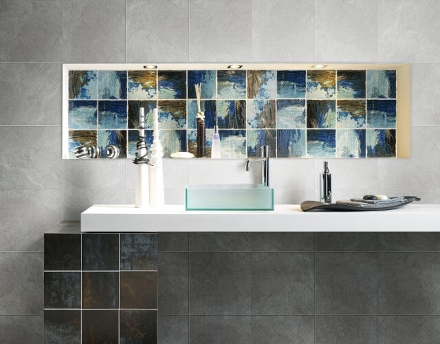 Table Top Sink in a Bathroom with wall Pictures - Bathroom Renovation Burlington by Urban Construction and Development